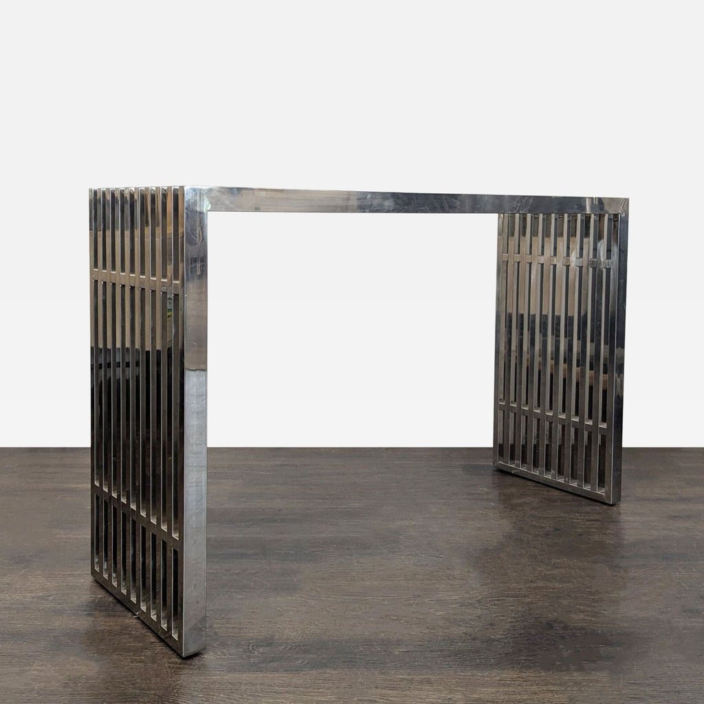 Modway Silver Rectangle Metal Console Table