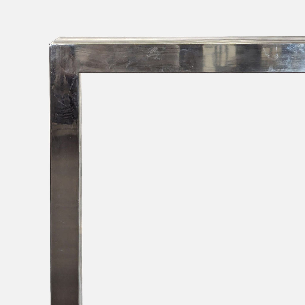 Contemporary Modway side table blends tubular stainless steel with linear accents, creating a bold modern accent.