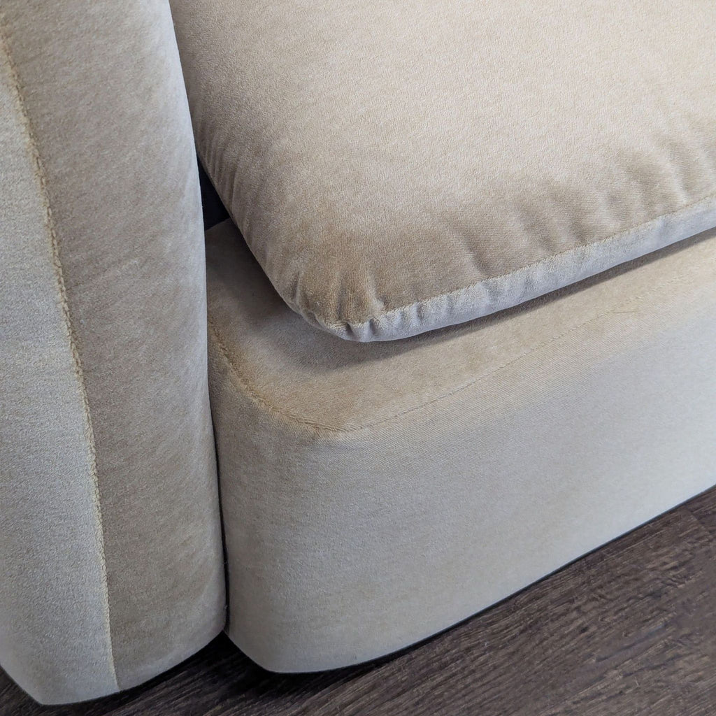 West Elm Kaufman 3-Seat Modern Beige Curved Sofa