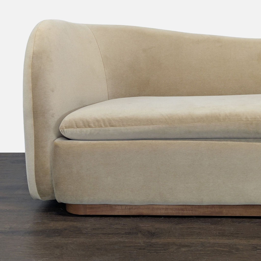 West Elm Kaufman 3-Seat Modern Beige Curved Sofa