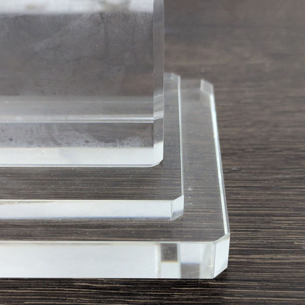 Modern Table Lamp with Clear Acrylic Base and White Fabric Shade