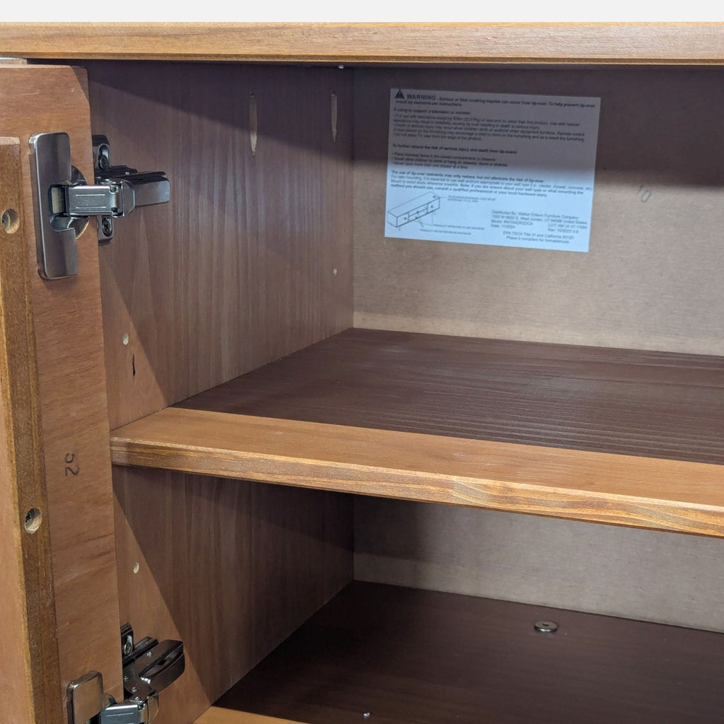 Two Door Media Console with Interior Shelving