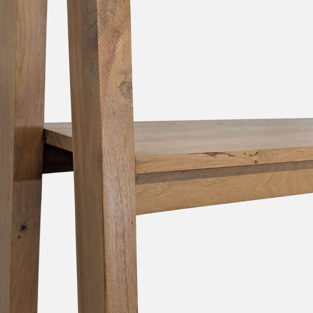 Crate & Barrel Strut Natural Teak 4-Shelf Bookshelf