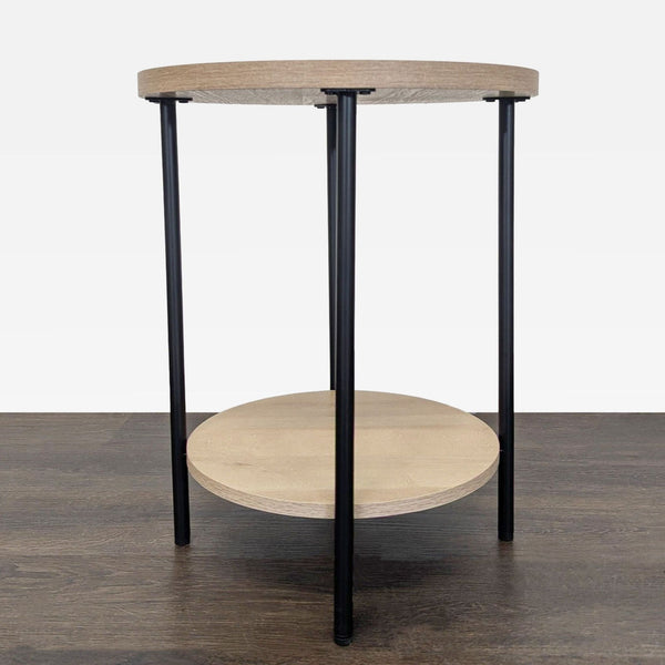 Two Tier Side Table with Metal Legs