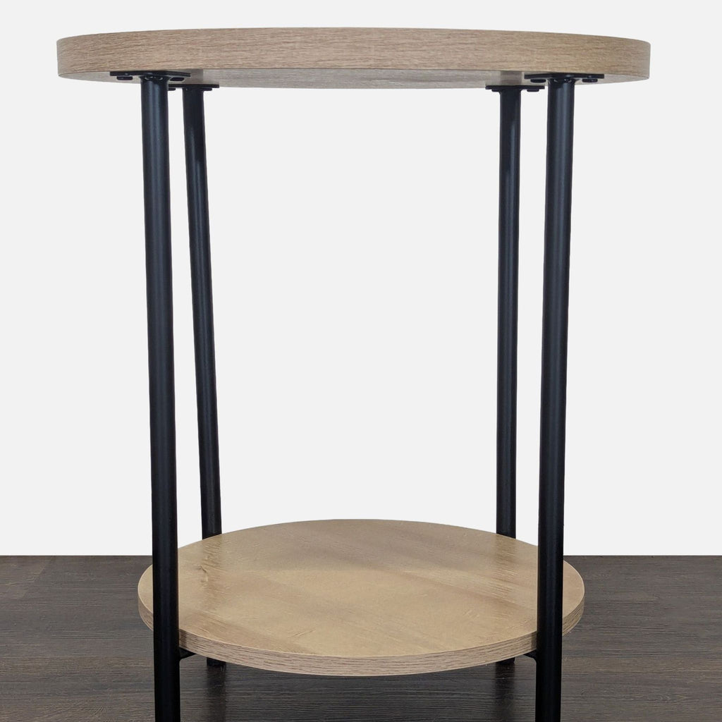 Two Tier Side Table with Metal Legs
