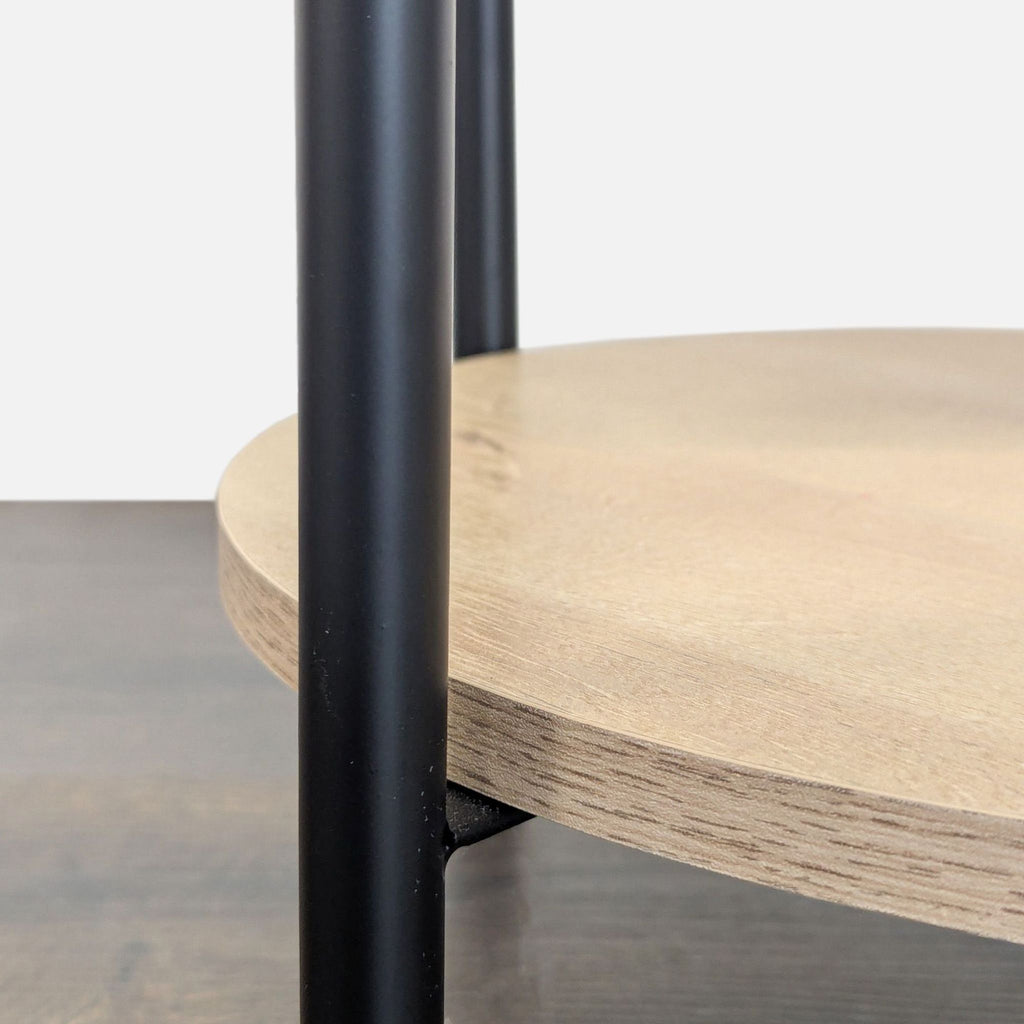 Two Tier Side Table with Metal Legs