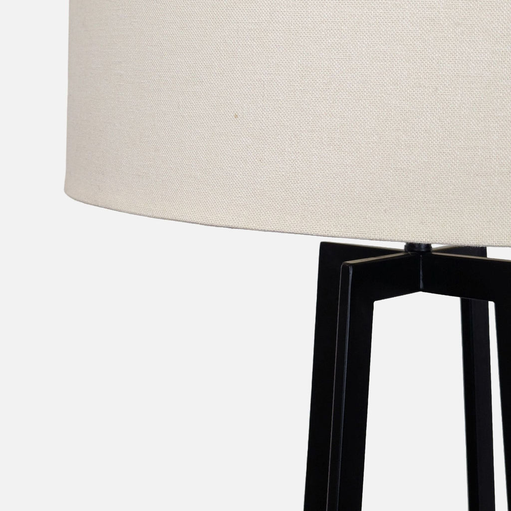 Crate & Barrel Castillo Modern Black Metal Floor Lamp with White Shade