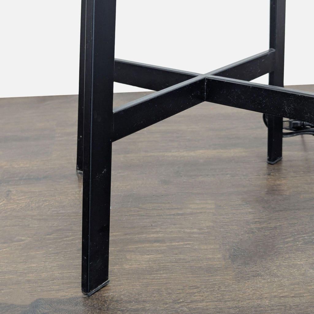 Crate & Barrel Castillo Modern Black Metal Floor Lamp with White Shade