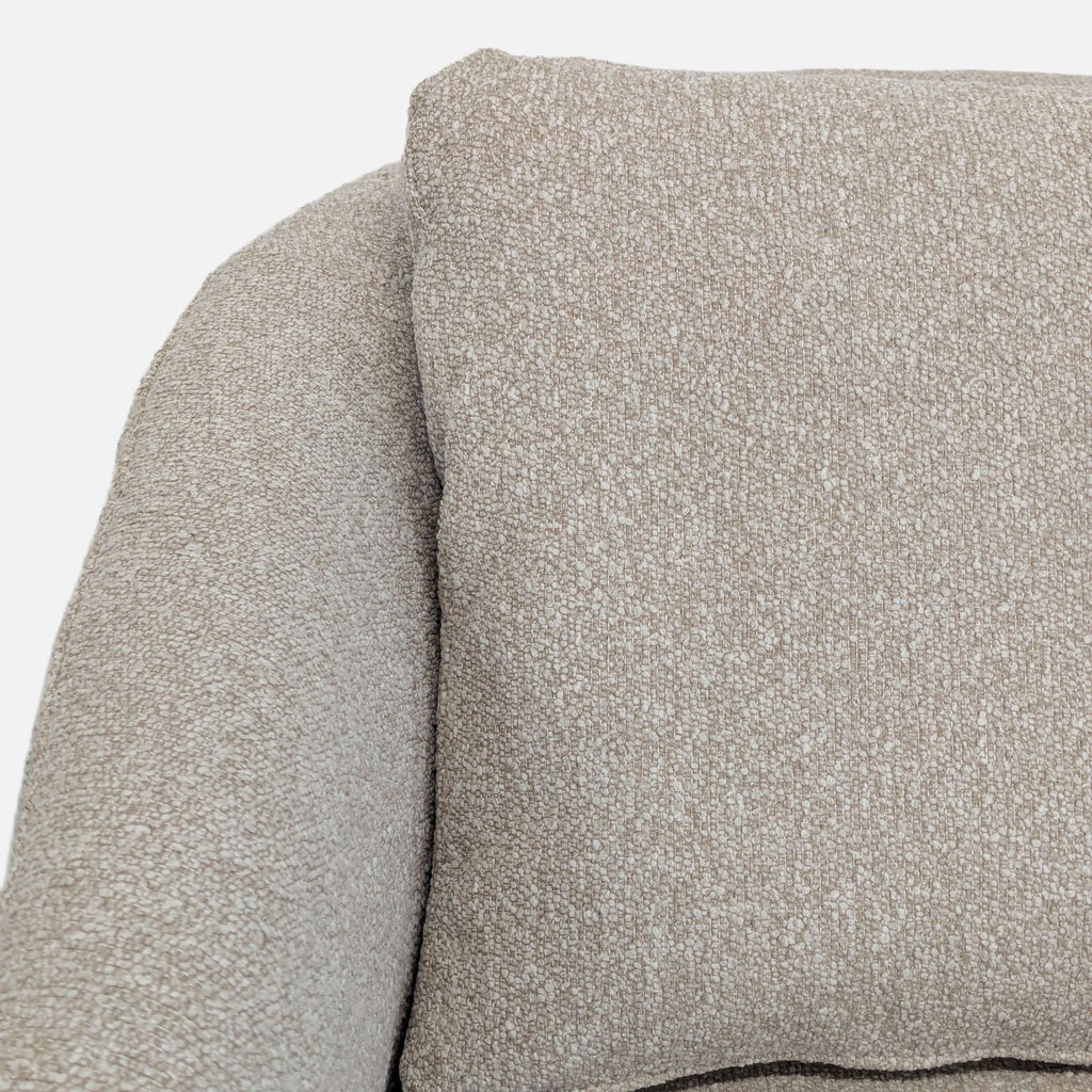 West Elm Imogene Lounge Swivel Chair in Textured Beige Fabric