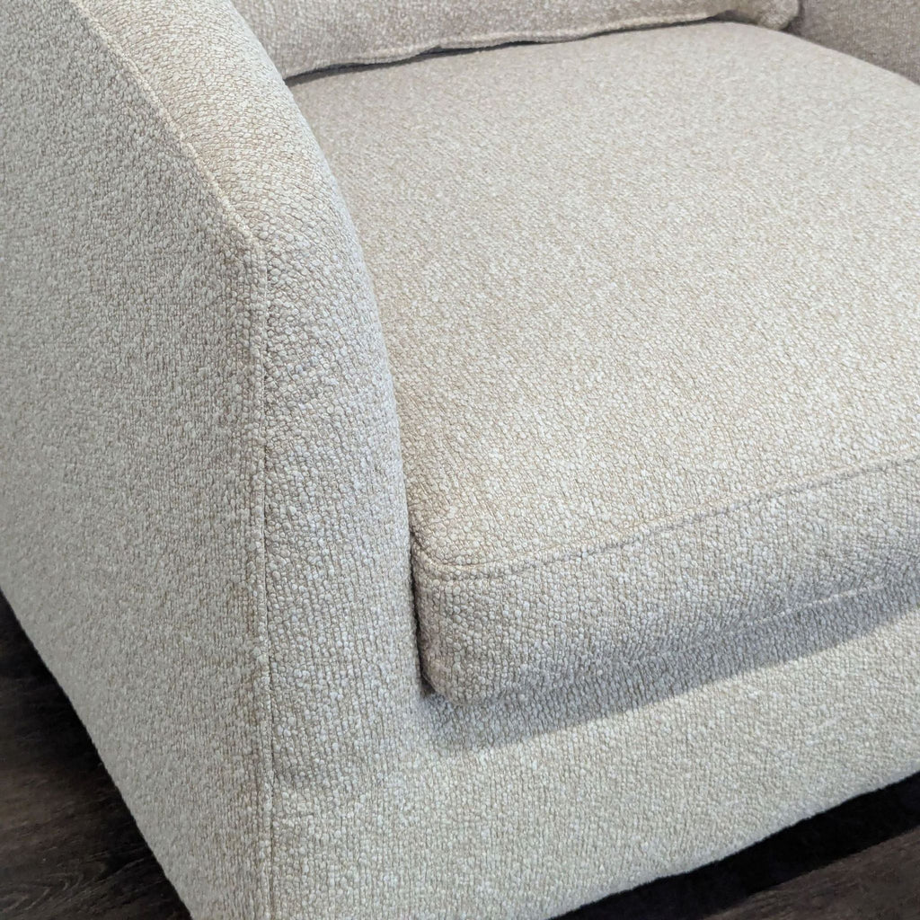 West Elm Imogene Lounge Swivel Chair in Textured Beige Fabric
