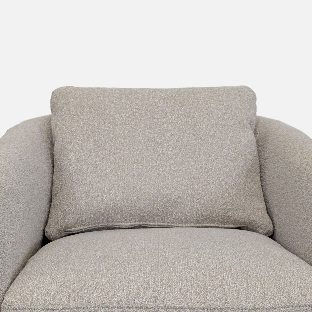 West Elm Imogene Lounge Swivel Chair in Textured Beige Fabric