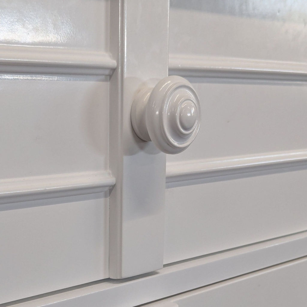 Modern white dresser by Stanley Furniture, showcasing louvered drawer fronts and generous storage capacity.