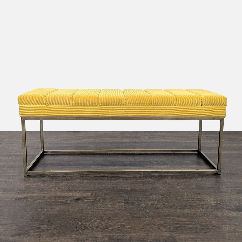 Channel Tufted Bench on Metal Frame