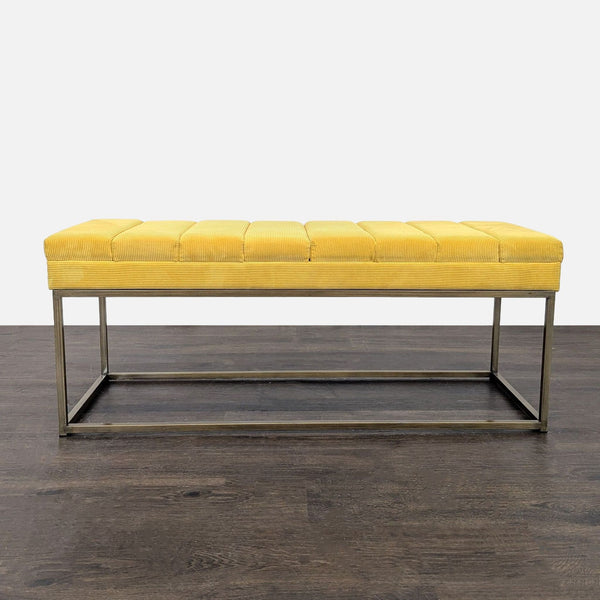 Channel Tufted Bench on Metal Frame