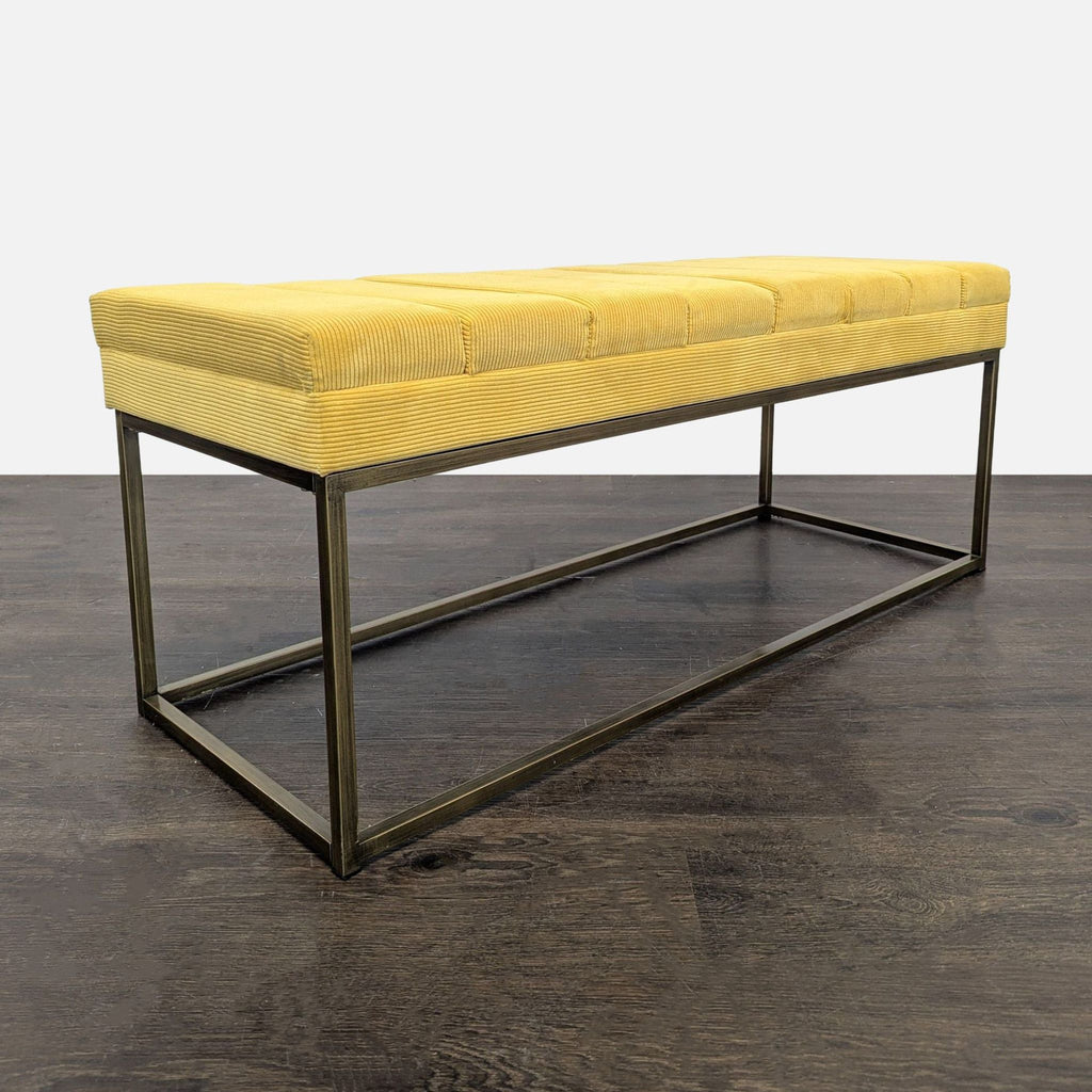 Channel Tufted Bench on Metal Frame