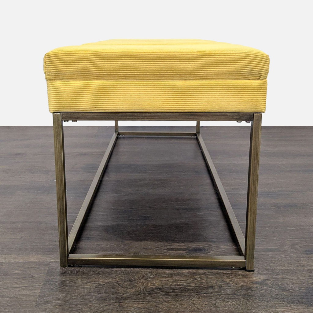 Channel Tufted Bench on Metal Frame