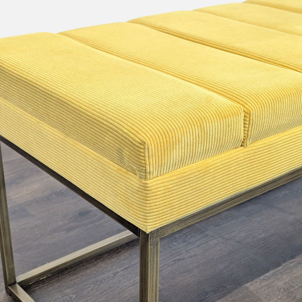 Channel Tufted Bench on Metal Frame