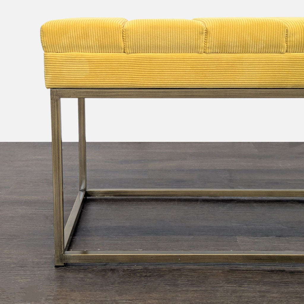 Channel Tufted Bench on Metal Frame
