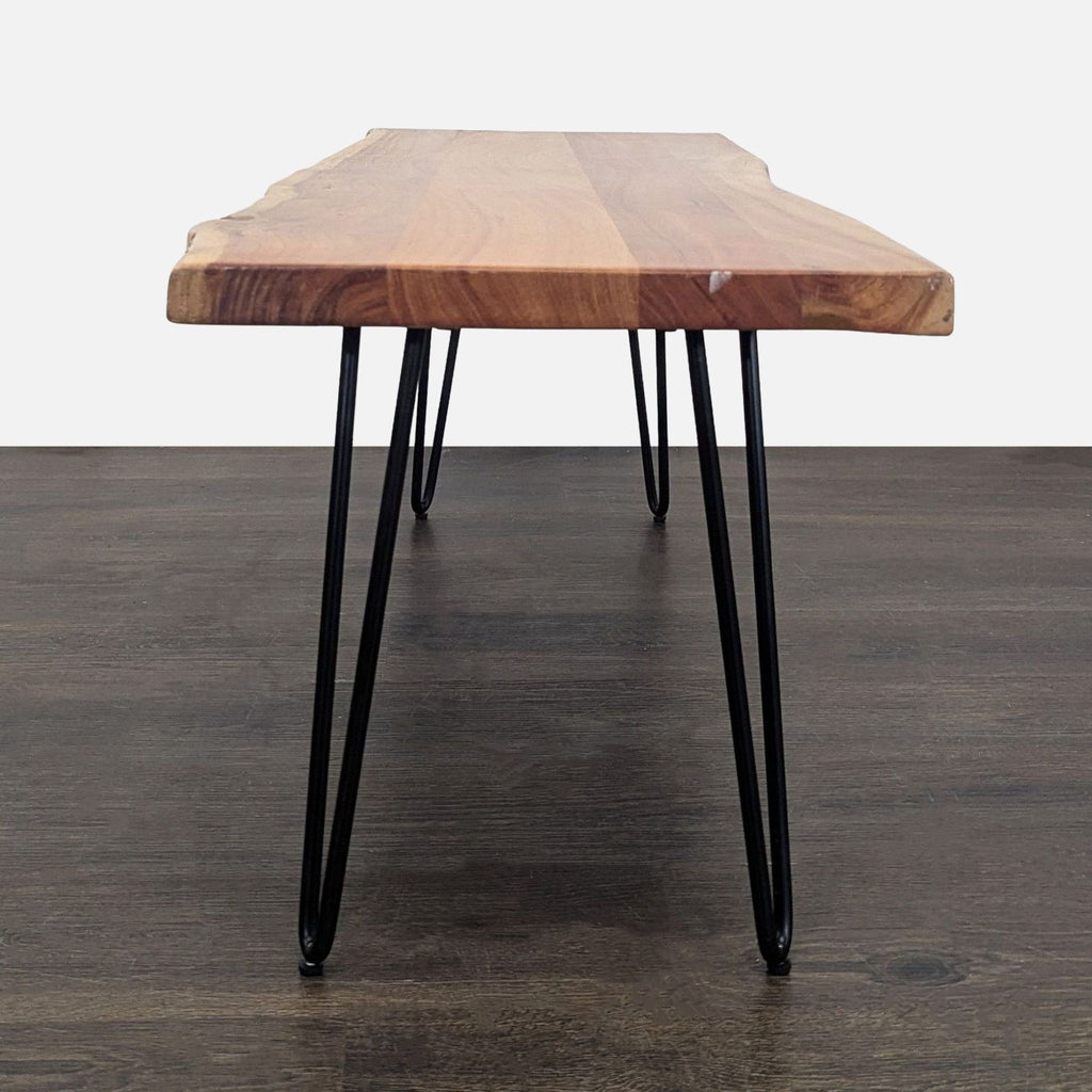 Live Edge Coffee Table on Hairpin Metal Legs