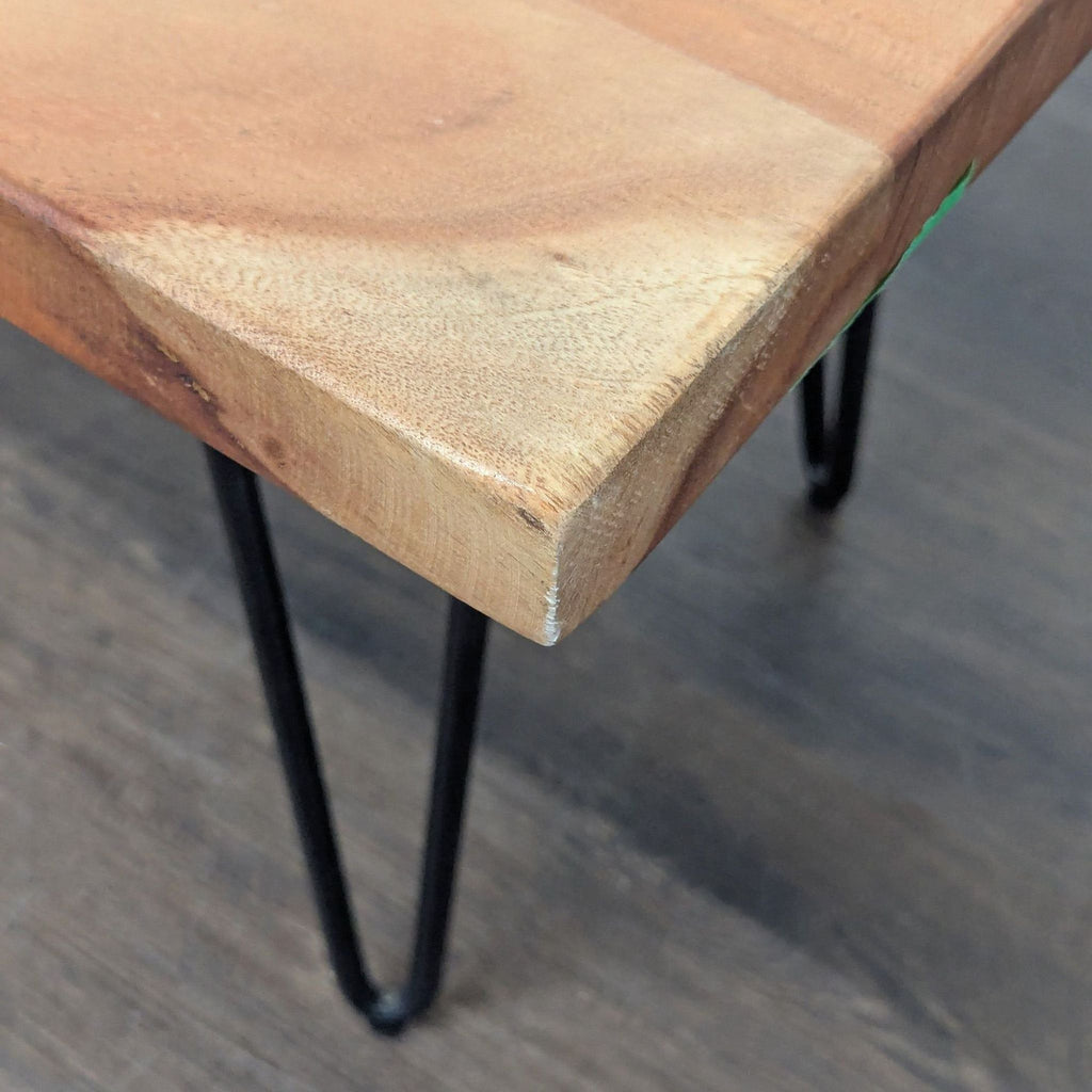 Live Edge Coffee Table on Hairpin Metal Legs