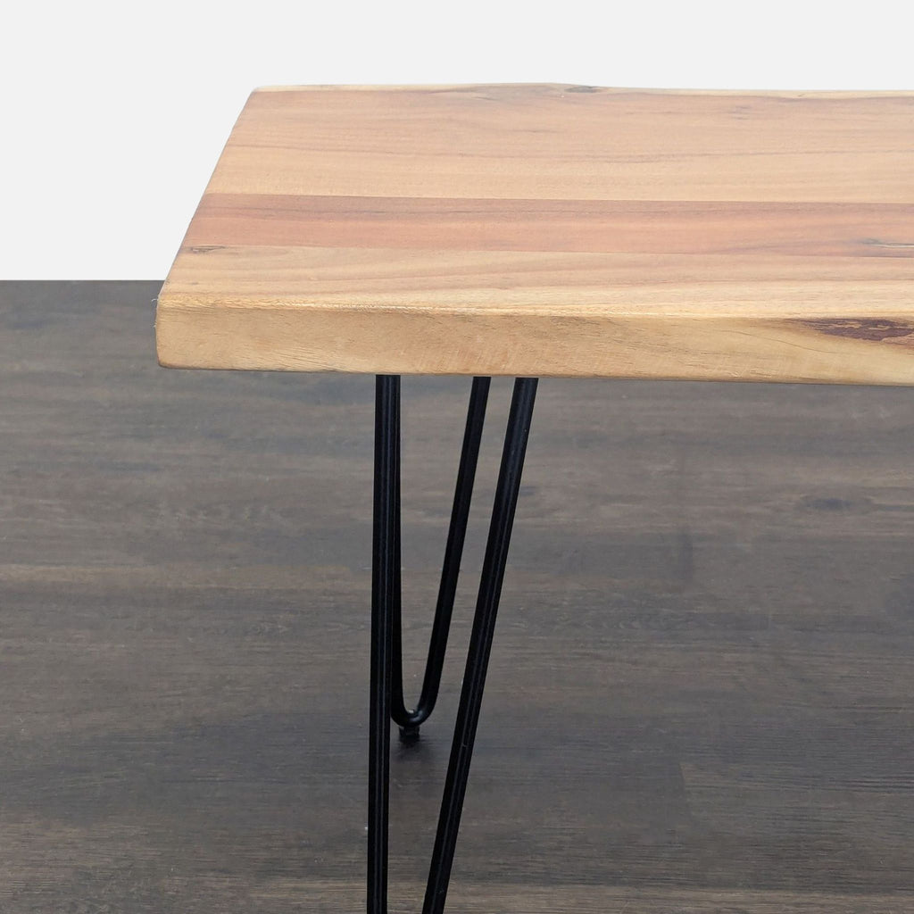 Live Edge Coffee Table on Hairpin Metal Legs
