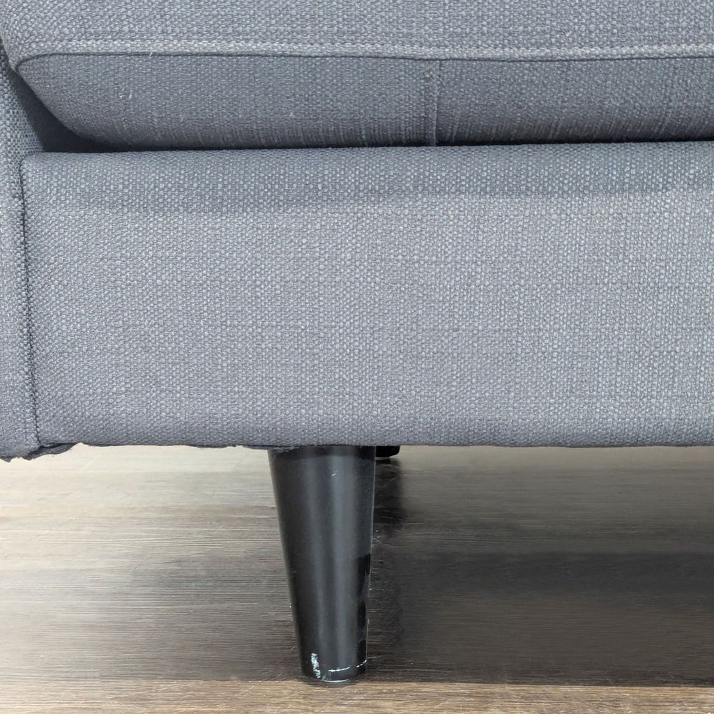Modern Dark Gray Fabric Loveseat with Tufted Cushions