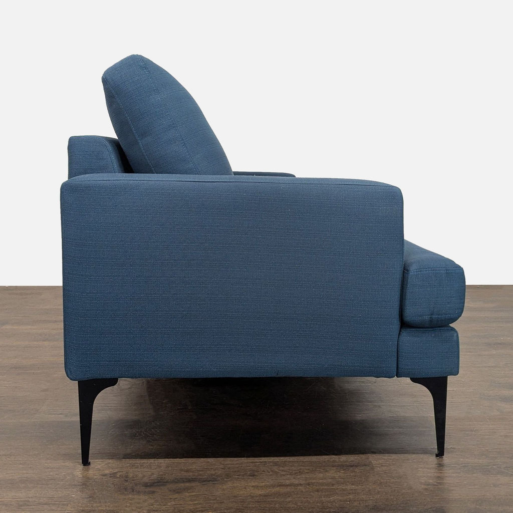 Modway Evermore Modern Blue Loveseat with Sleek Metal Legs
