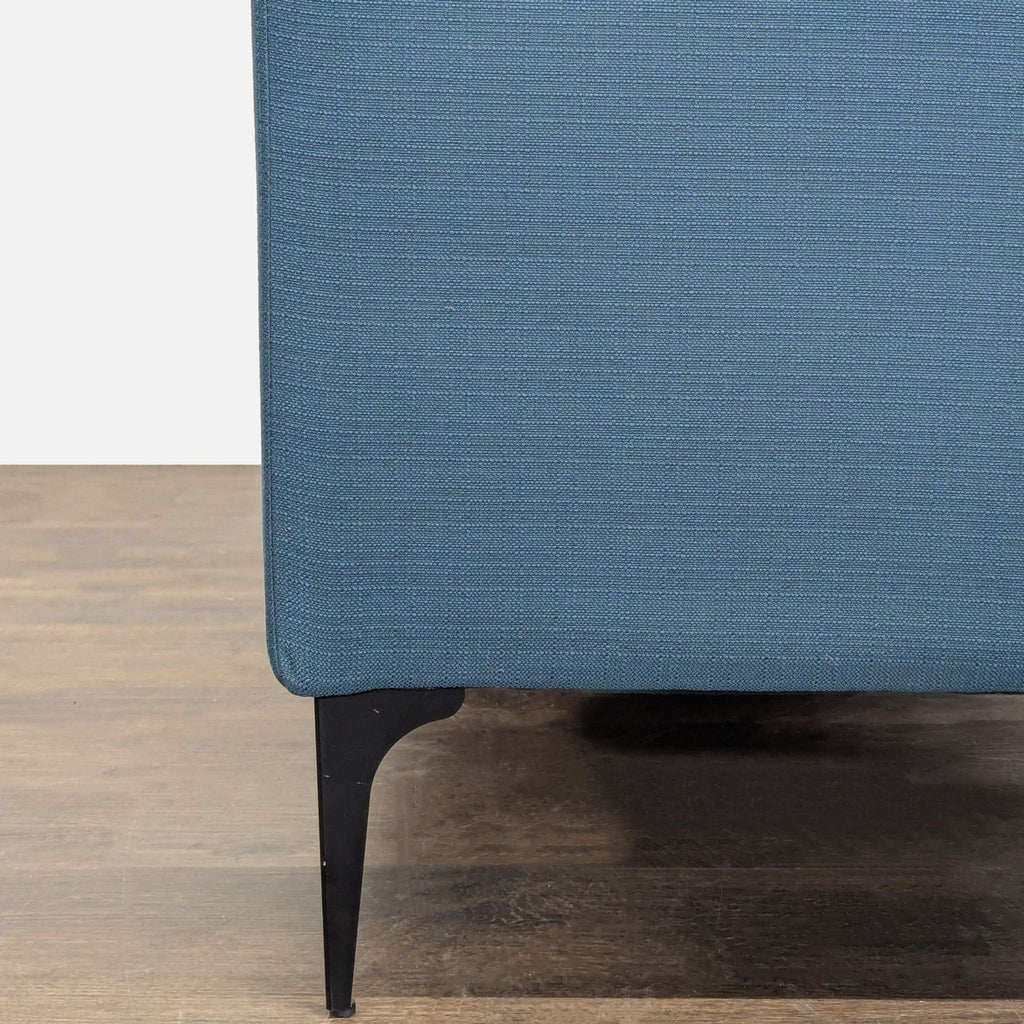 Modway Evermore Modern Blue Loveseat with Sleek Metal Legs