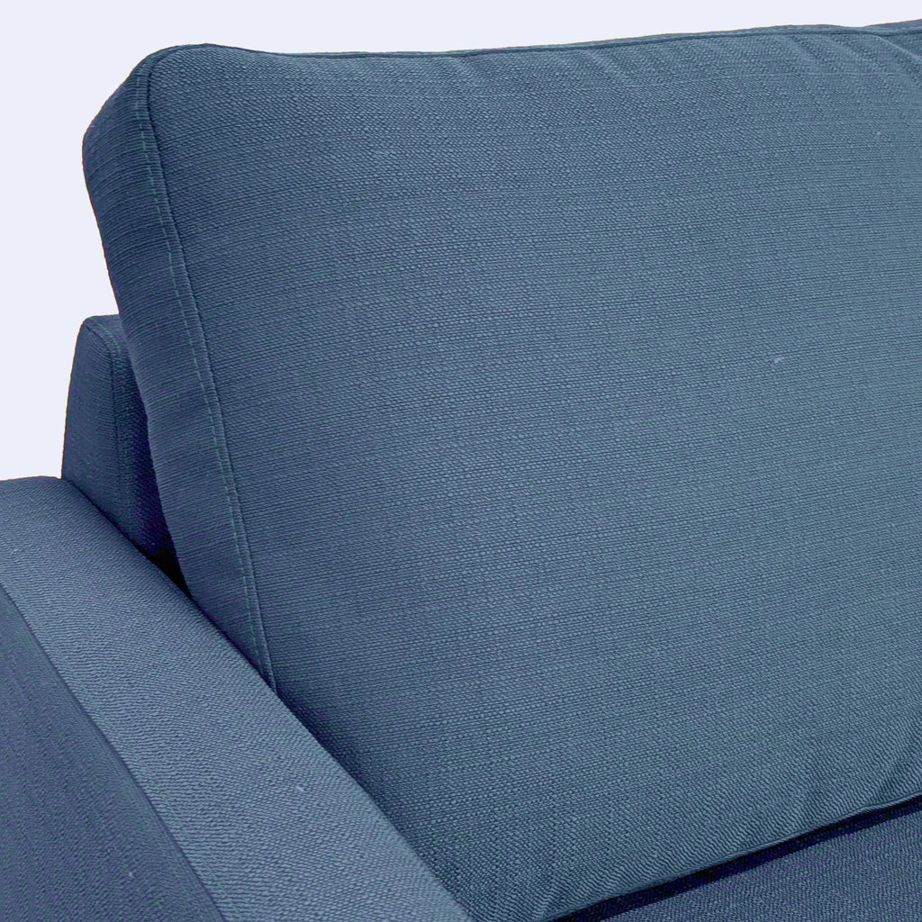 Modern Modway loveseat in blue, designed with slender metal legs and plush cushions for small spaces.