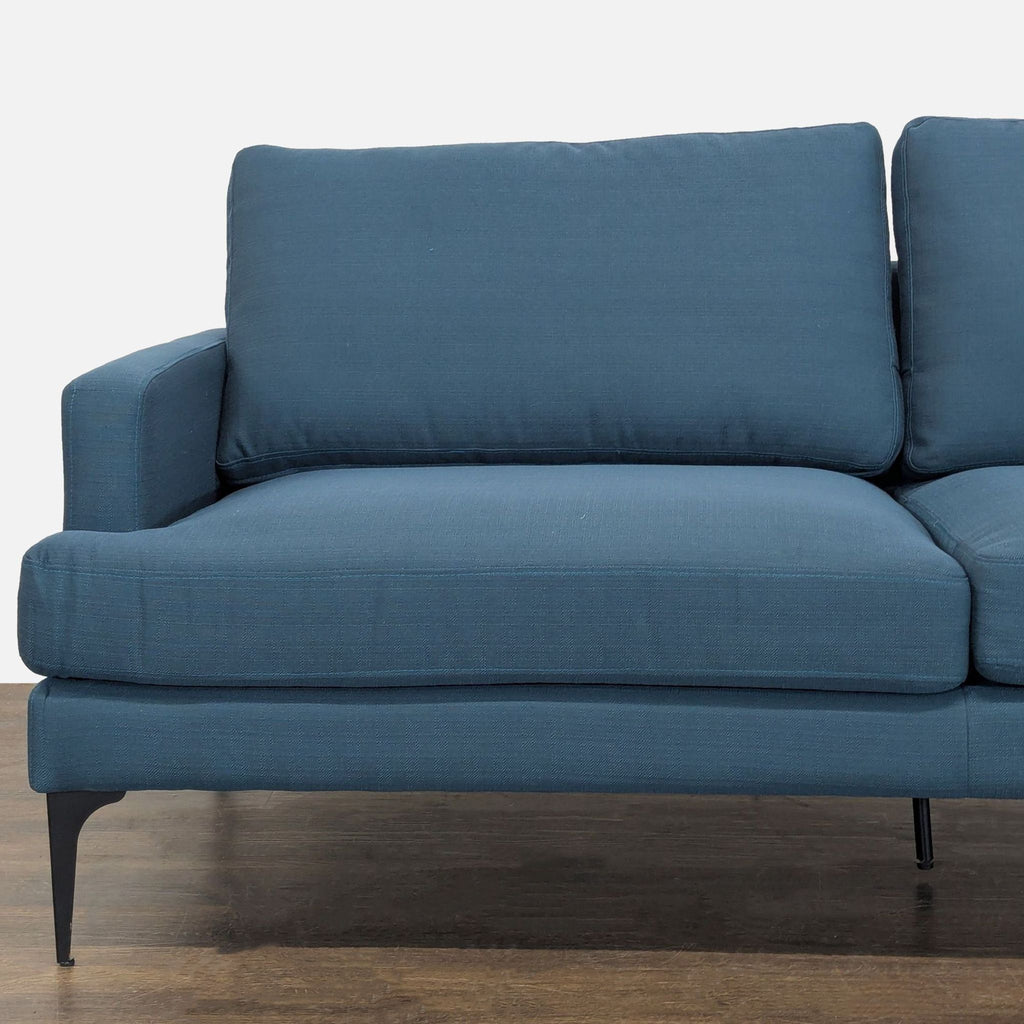 Modway Evermore Modern Blue Loveseat with Sleek Metal Legs