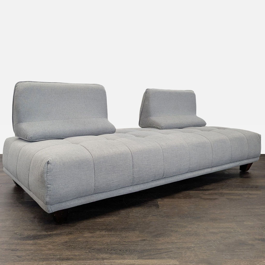 Modern Grey 3-Seat Sofa with Adjustable Backrests