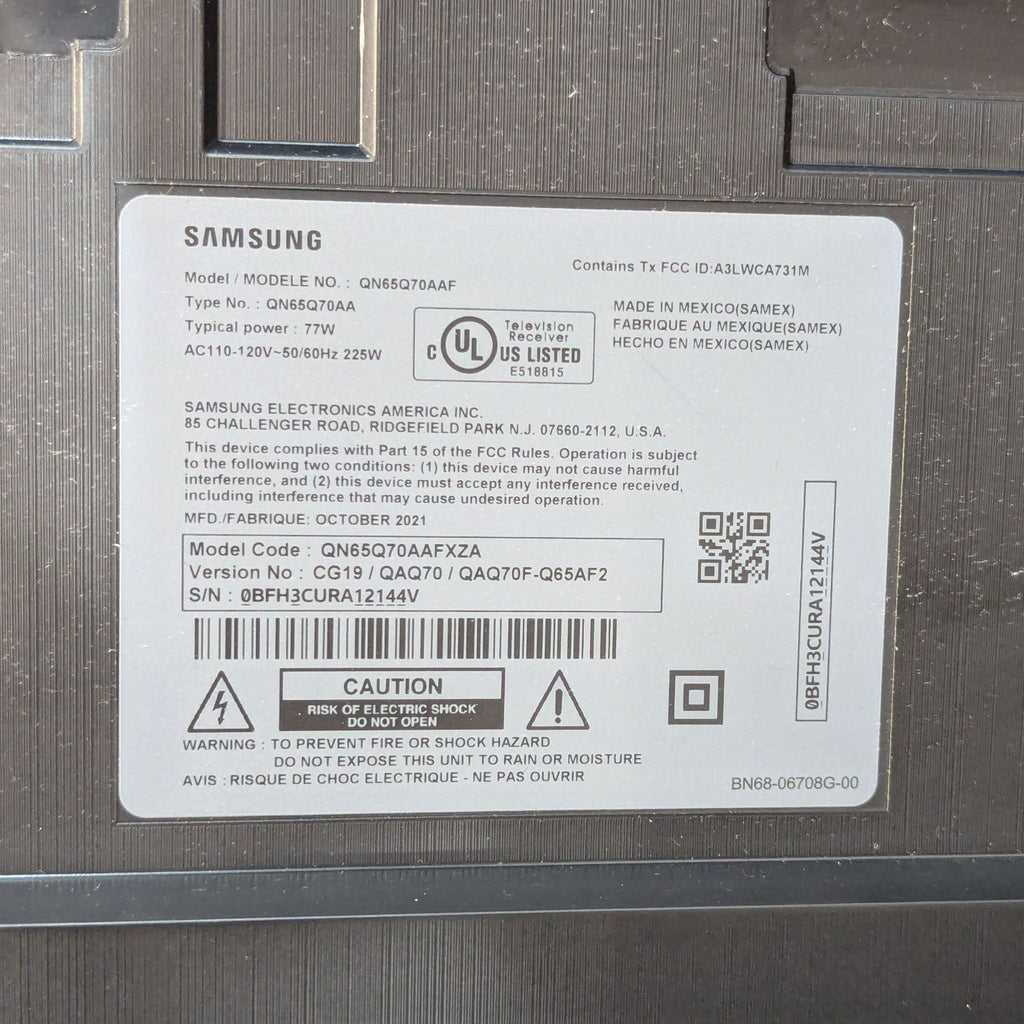 Samsung 65-Inch LED Smart TV - Great Condition