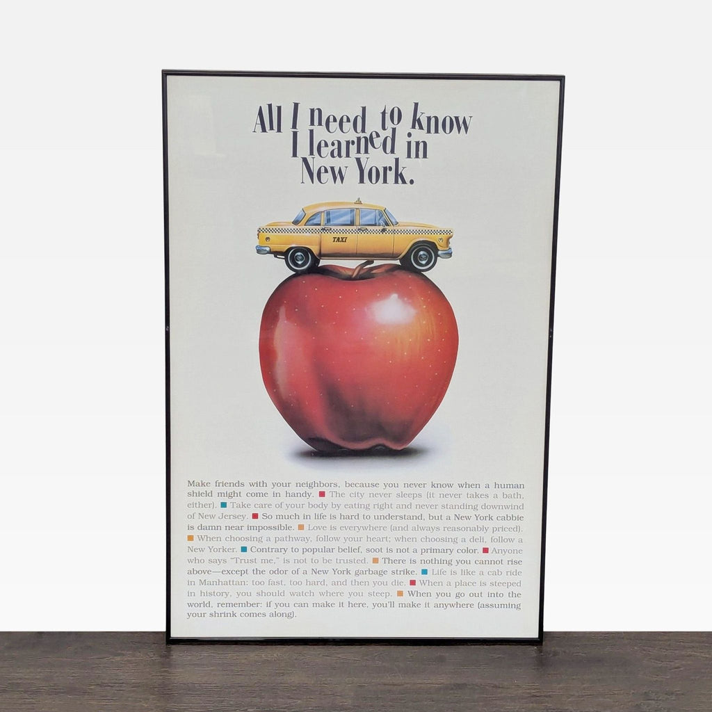 All I Need to Know I Learned in New York Art Print – Big Apple Taxi Poster