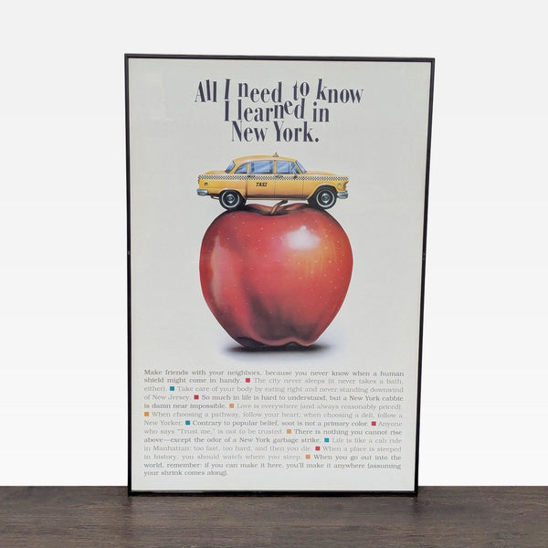 All I Need to Know I Learned in New York Art Print – Big Apple Taxi Poster