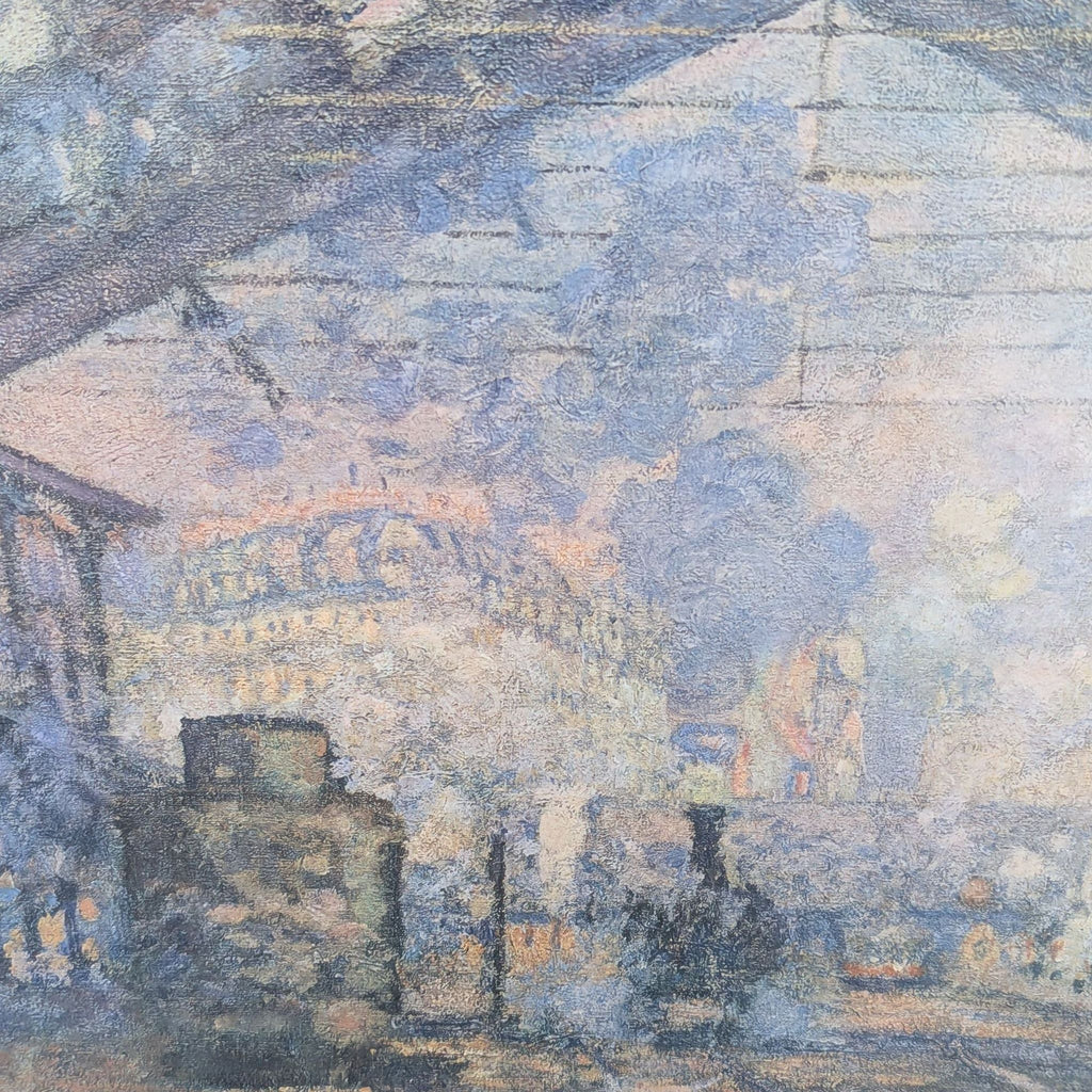 Monet Framed Art Print - Impressionist Train Station Scene