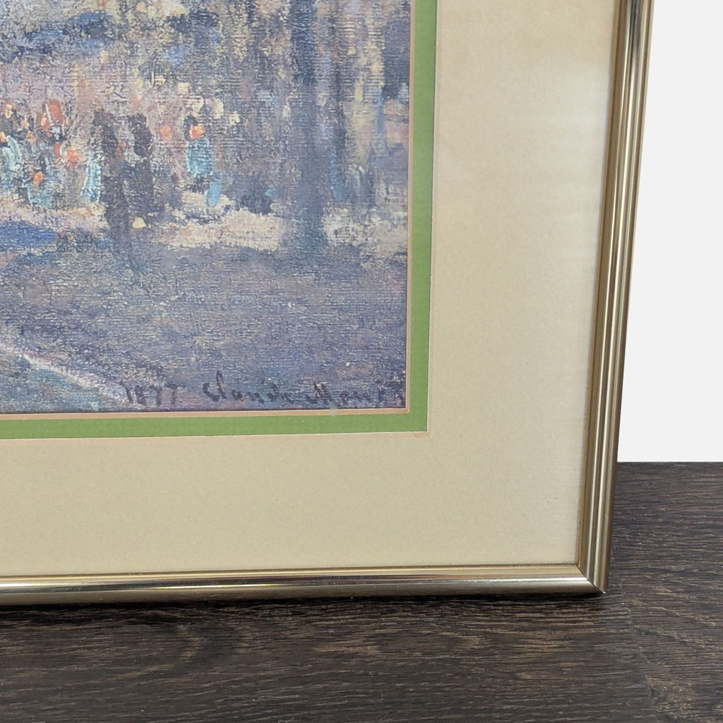 Monet Framed Art Print - Impressionist Train Station Scene