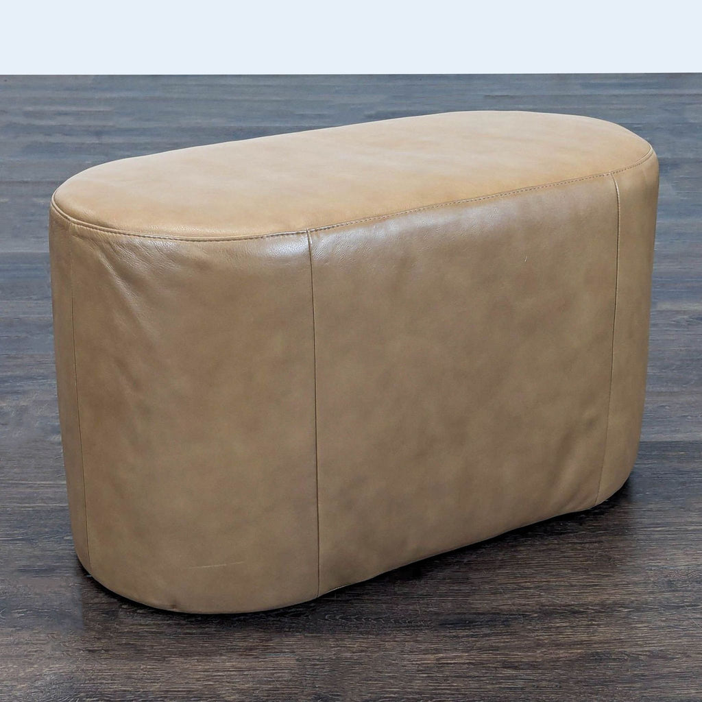 EQ3 Oval Leather Ottoman