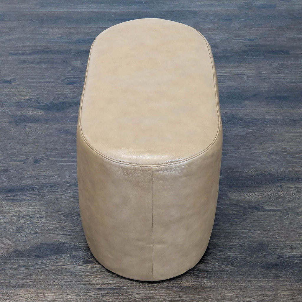EQ3 Oval Leather Ottoman