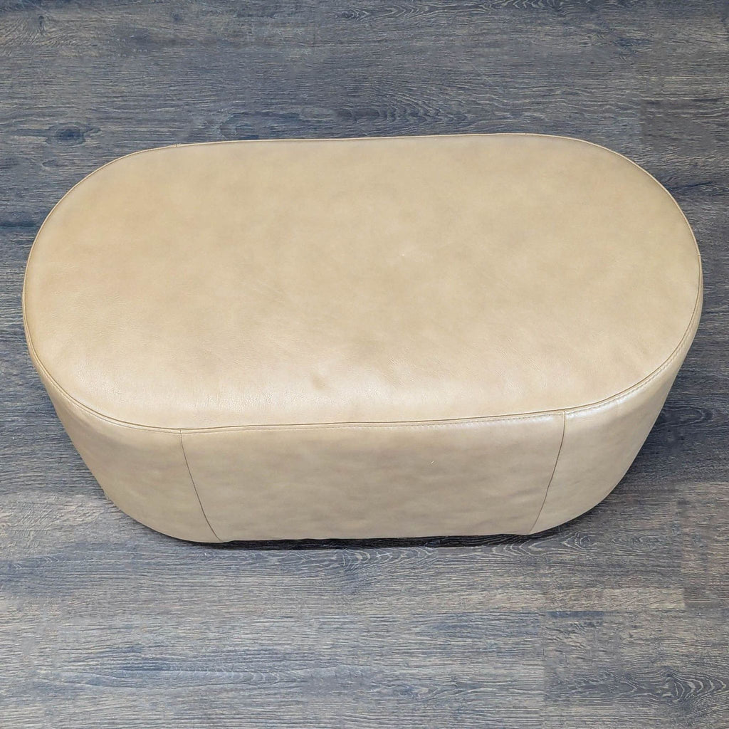 EQ3 Oval Leather Ottoman