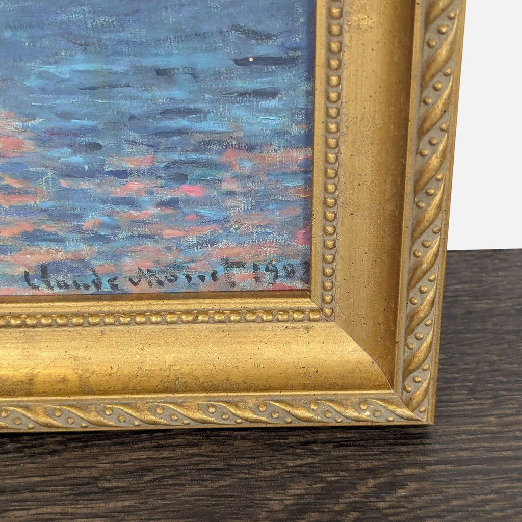 Claude Monet The Houses of Parliament Sunset Framed Art Reproduction – Gold Frame