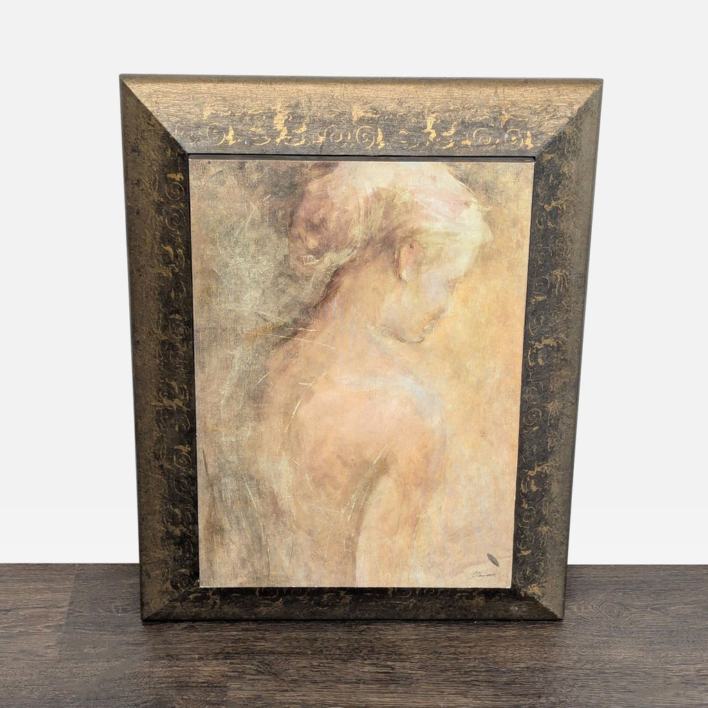 Framed Giclee Print of Woman by Dawson – Soft Pastel Tones, Elegant Ornate Frame