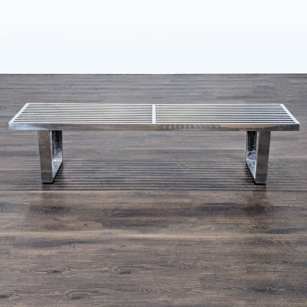 1. Sleek Mid-Century stainless steel bench by Modway, perfect for modern interiors, from the Stools category.