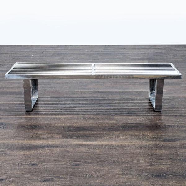 1. Sleek Mid-Century stainless steel bench by Modway, perfect for modern interiors, from the Stools category.