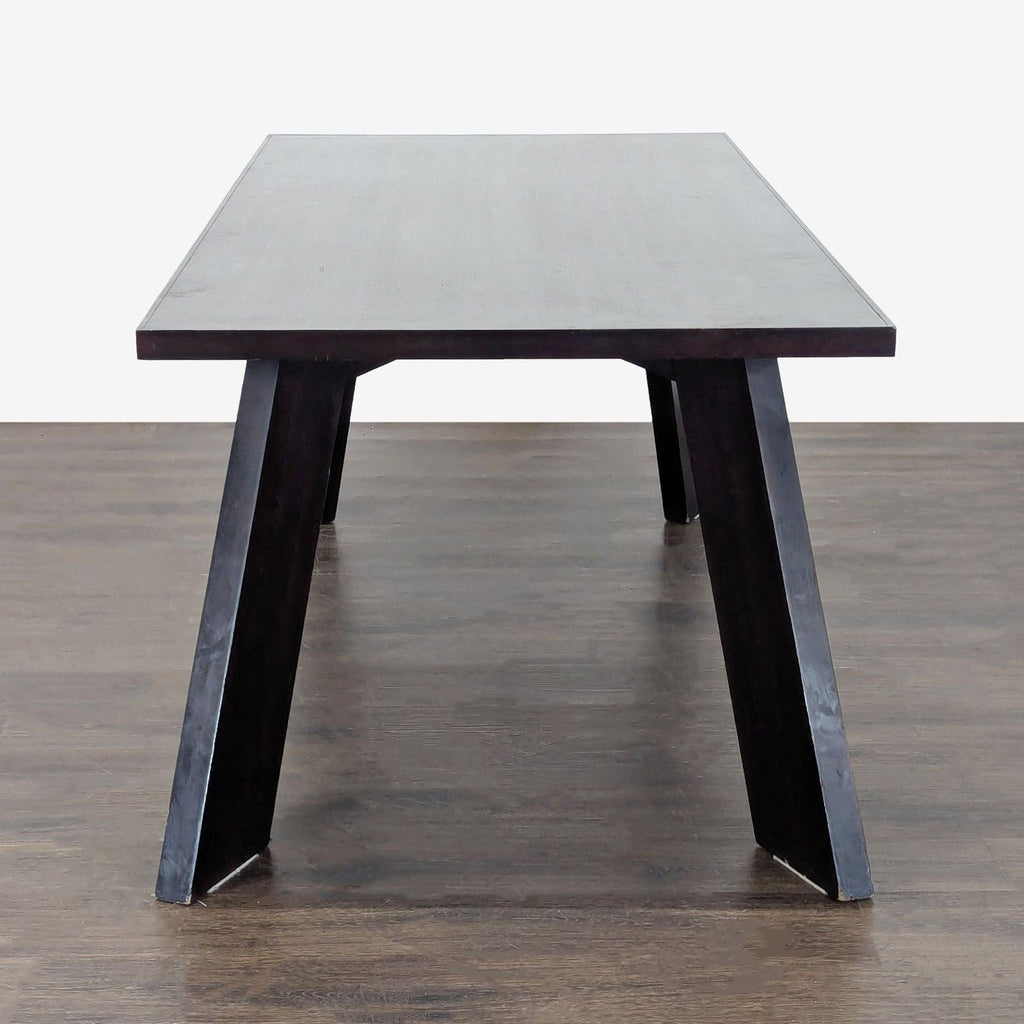 Modern 6-Piece Dark Wood Dining Set with Geometric Table and Chairs