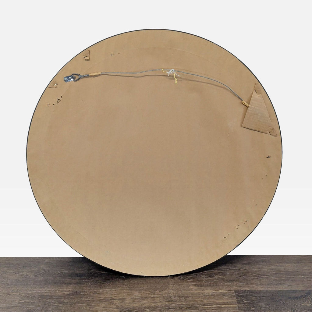 Gray "Concrete Texture" Framed Round Mirror