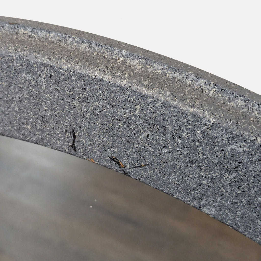 Gray "Concrete Texture" Framed Round Mirror