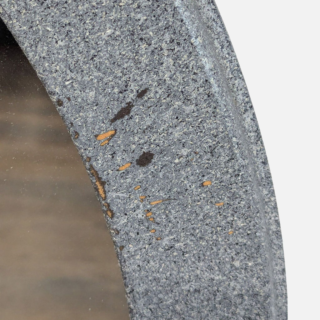 Gray "Concrete Texture" Framed Round Mirror
