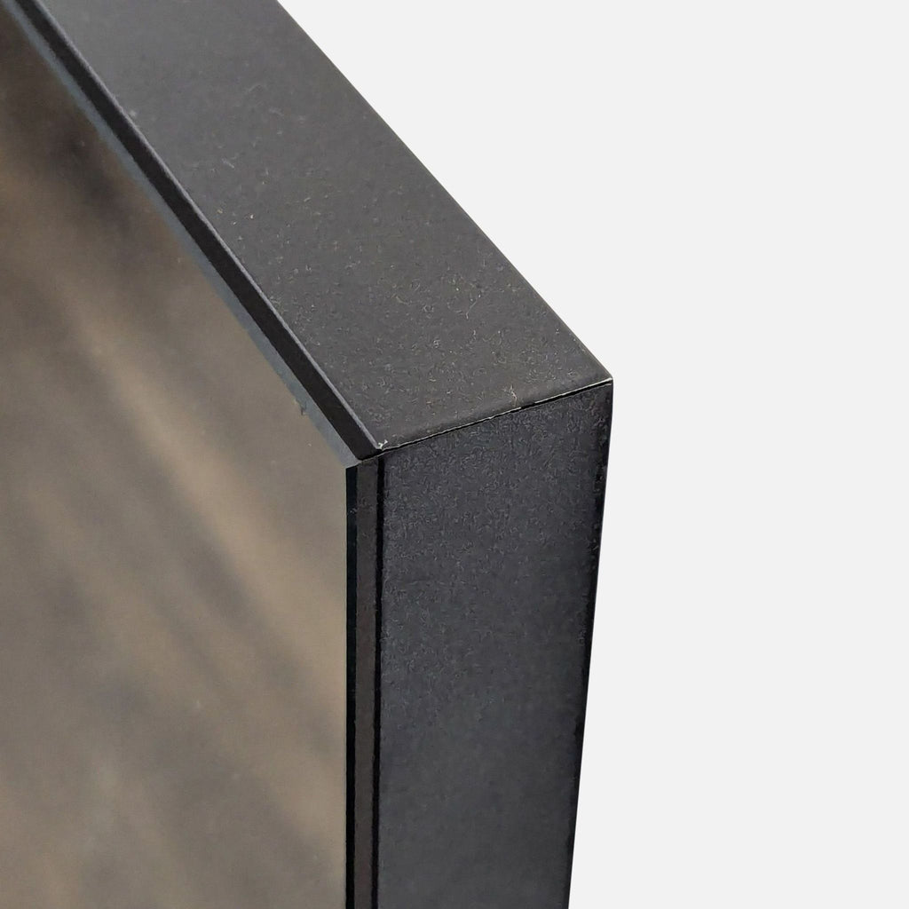 Pottery Barn Mirror: simple square design with a slim black metal border.