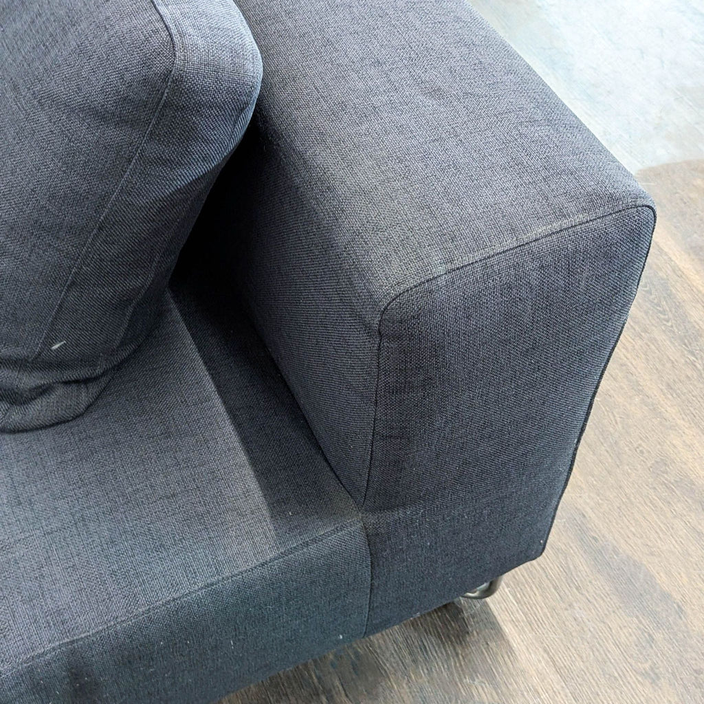 CB2 Modern Dark Blue Sectional Sofa with Chaise and Metal Legs - Accepted Offer (15.00% discount)