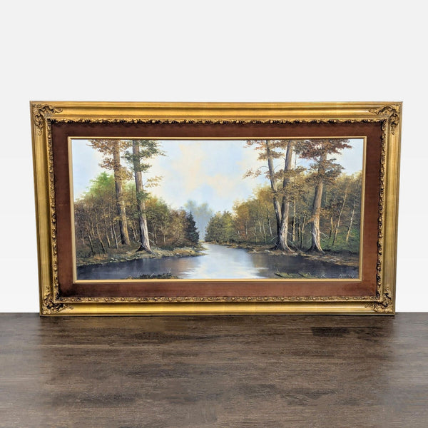 Original Koenig Oil Painting – Framed Forest Landscape Scene